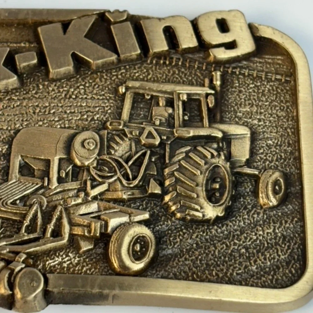 Vintage Belt‎ Buckle Flex King Ripper Tractor Farming 1985 Agriculture Numbered